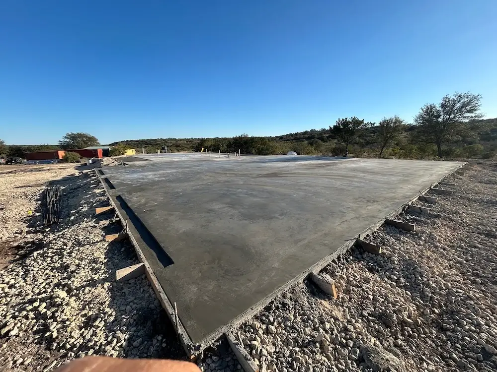 Concrete pad installation and sanding