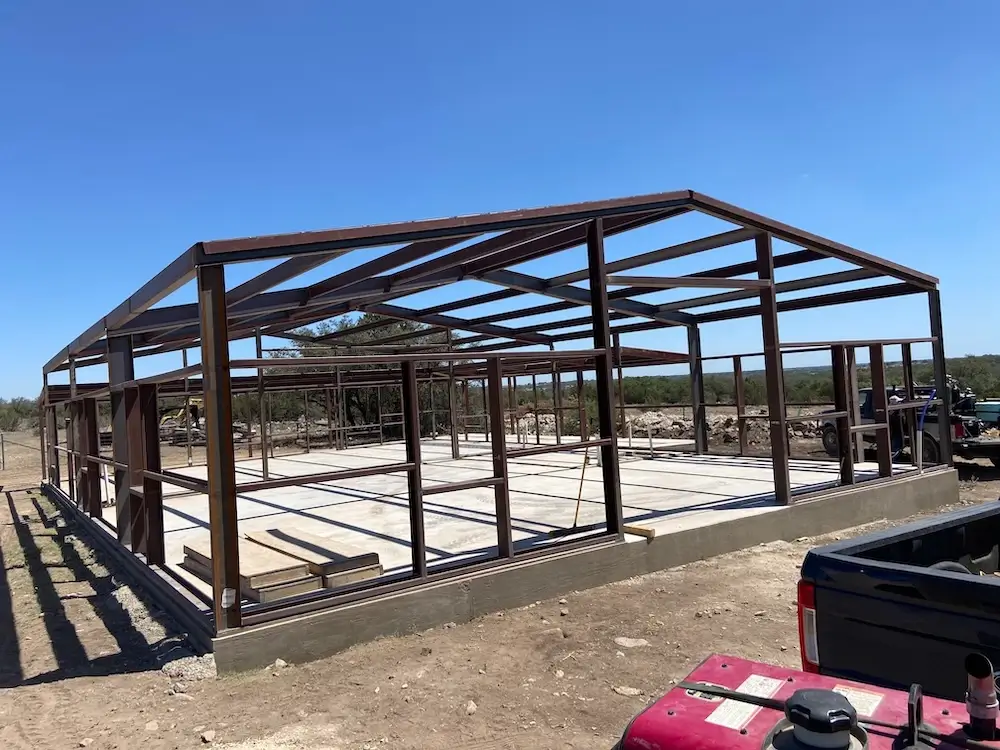 Metal barn construction