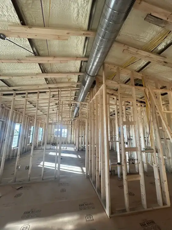 New framing installed for remodel