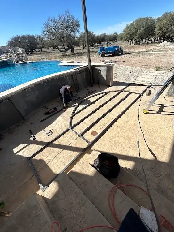 Pool railing fabrication and install