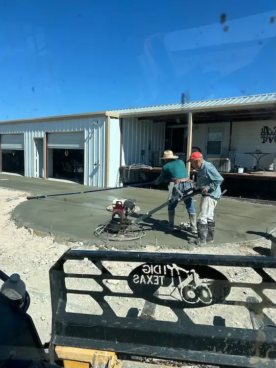 Concrete pad installation and sanding